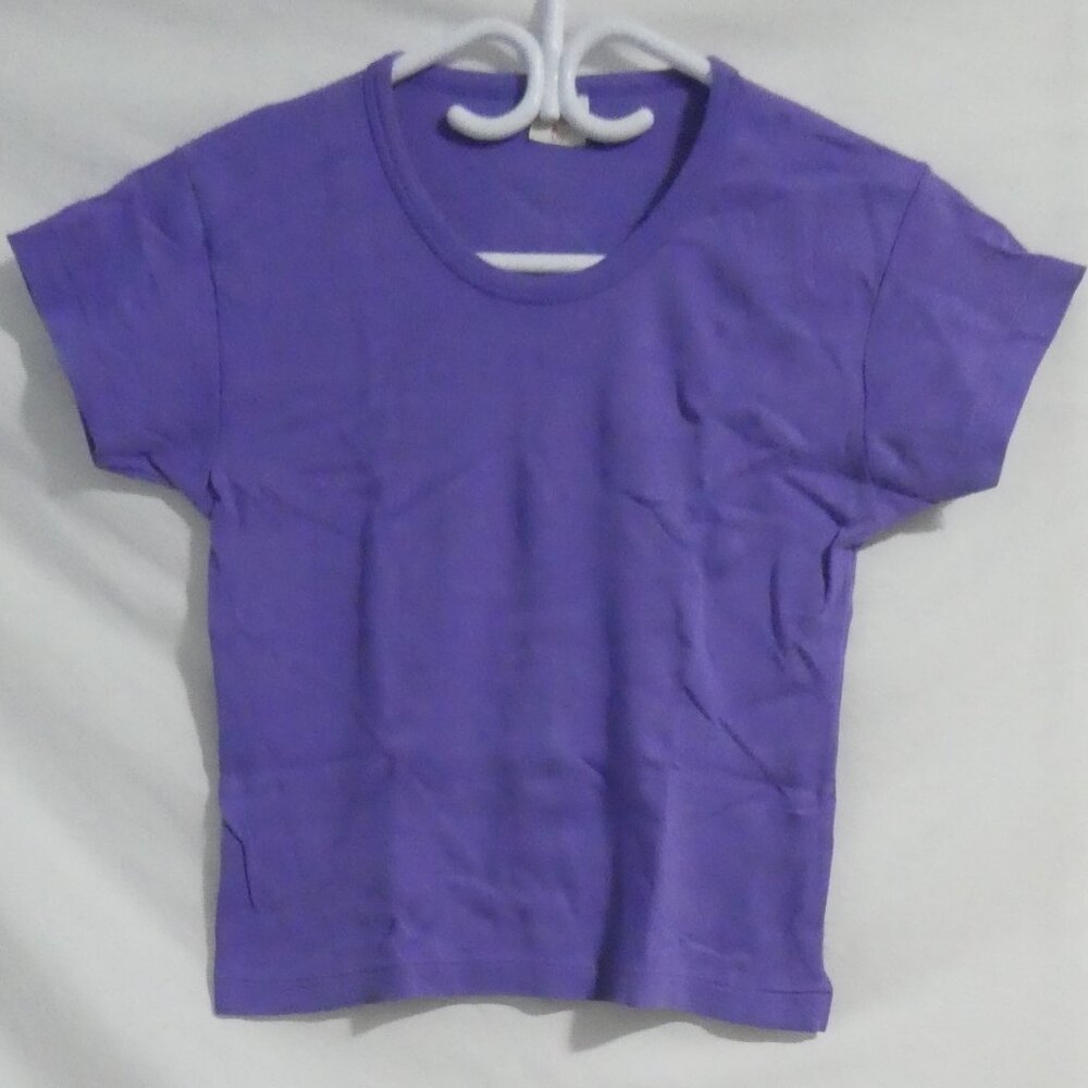 Classic Solid Purple Short Sleeve T-Shirt / Tee | large | Made In Canada